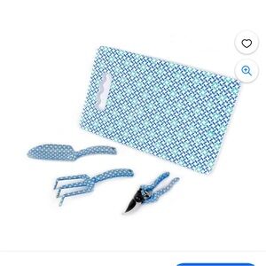 New 4 piece garden tool set patterned blue